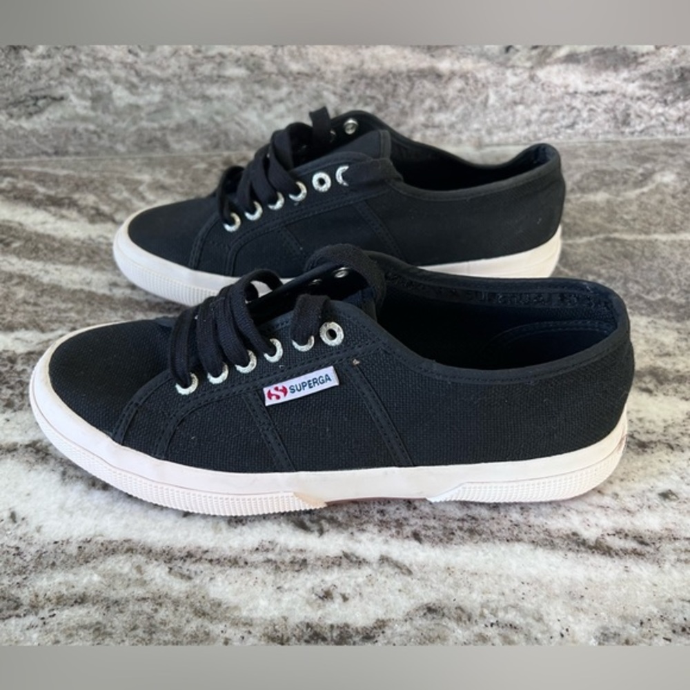 Superga Sneakers, Black Canvas, Size 9, like new!